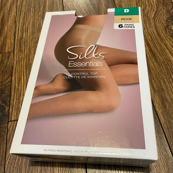 ✨ 3 for $30 ✨ SILKS Essential Control Top Panty Hose Nude Size D 6 pairs